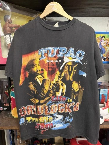 90’s Tupac Gridlock’d Bootleg Rap Tee Size Large 22x Vintage vintage concert t-shirt, vintage, size L, single stitch, B+ condition