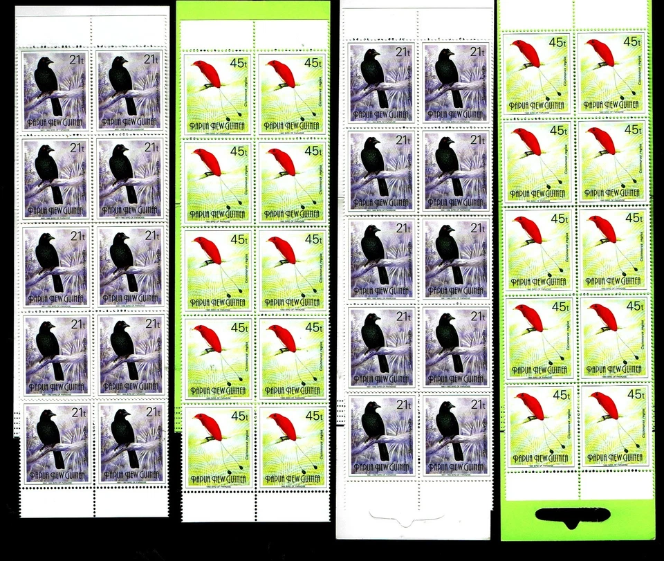 PAPUA NEW GUINEA.1992 BIRD OF PARADISE 21 45t.BOOKLETS 2 SMALL 2 LARGE.MNH SCANS - Image 2 of 2