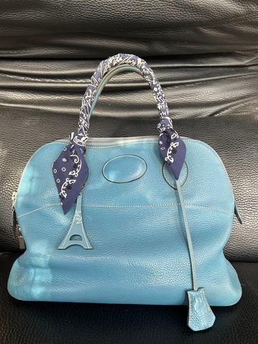 Hermes Birkin 31 Blue Jean Togo Leather Handbag