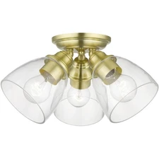 Livex Lighting 46339-12 Montgomery Semi-Flush Mount Satin Brass