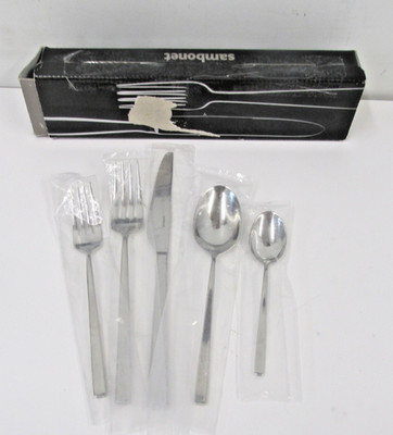 STAINLESS 5 PIECE PLACE SETTING BY SAMBONET SERVICE FOR ONE