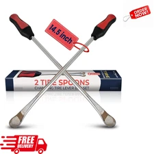 2 Pack 14.5" Tire Spoons Lever Iron Bar Tool Kit for Motorcycle Bike