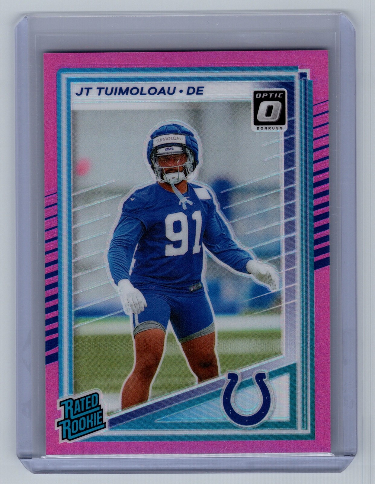 2025 Donruss JT TUIMOLOAU Optic Preview Pink Rated Rookie #398 Colts RC
