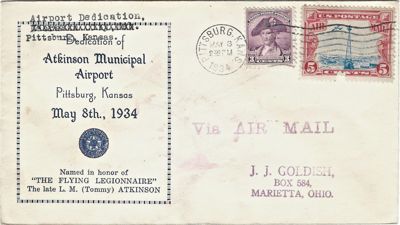 1934 Atkinson Municipal Airport Dedication, Pittsburg Kansas to