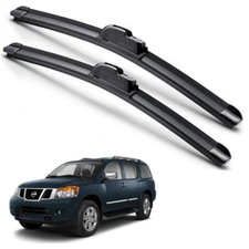 For 2004-2015 Nissan Armada Windshield Wiper Blades J-HOOK Hybrid Silicone