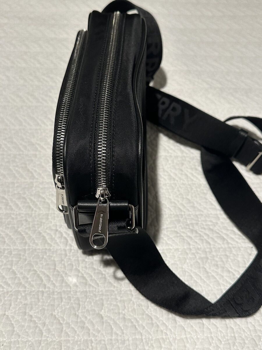 Burberry Paddy Men's Black Nylon Crossbody Bag SS23 Econyl Burberry Paddy Men's Black Nylon Crossbody Bag SS23 Econyl