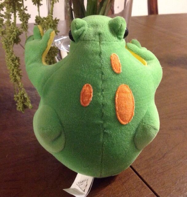 ROLLY POLLY WEEBLE WOBBLE GREEN & YELLOW FROG BELL RATTLE PLUSH TOY eBay