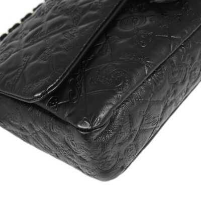 Chanel Black Calfskin Icon Single Flap Shoulder Bag XX91736