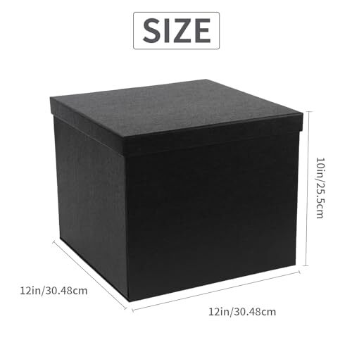 Große Geschenkbox 12x12x10 cm, schwarze Geschenkboxen für Geschenke, Geburtstag schwarz - Bild 3 von 8