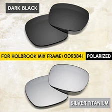 Black & Silver POLARIZED Replacement Lenses for Oakley Holbrook OO9384, 1.5MM
