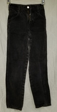 Vtg 80s Gitano Kids Girls 8 slim Black 100 Cotton High Waist Taper Leg Jeans