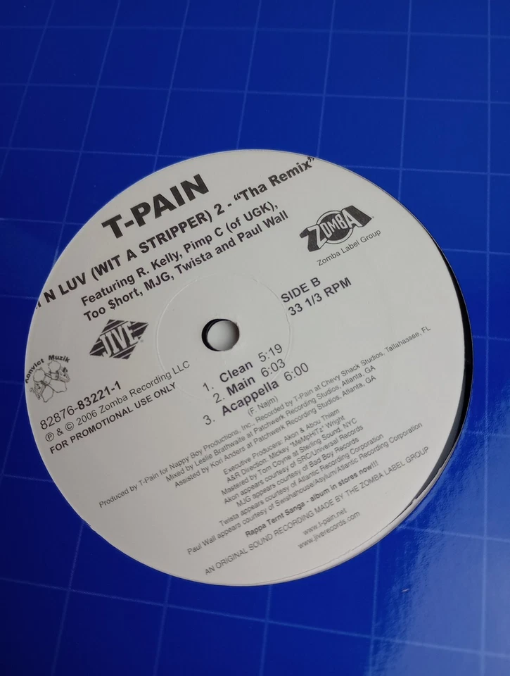 Пластинка долгоиграющая промо T-Pain – I'm N Luv (Wit A Stripper) оригинальная 2006 г. пресс 12 дюймов почти как новая - Изображение 4 из 4
