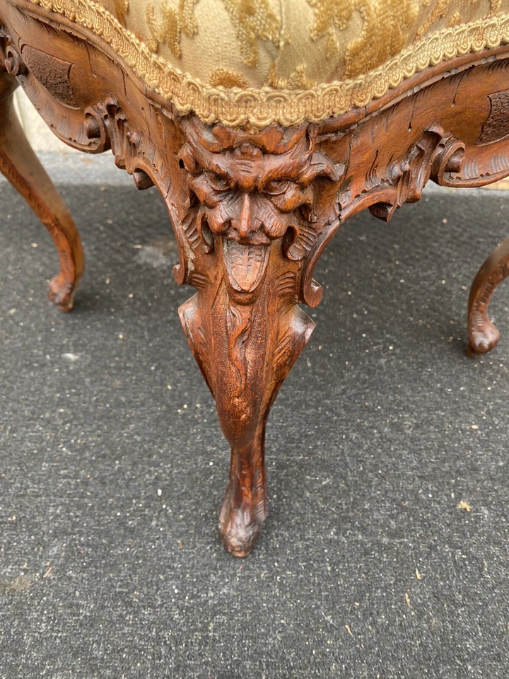 66207 Причудливый Резной Рукой Угловой Стул из Красного Дерева Northwind Lion Faces ОЧЕНЬ РЕДКИЙ - Изображение 3 из 4