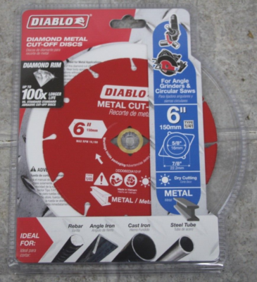 #ad NEW Diablo DDD060DIA101F 6quot; Diamond Metal Cut Off Blade Dry Cut For Metal $18.99