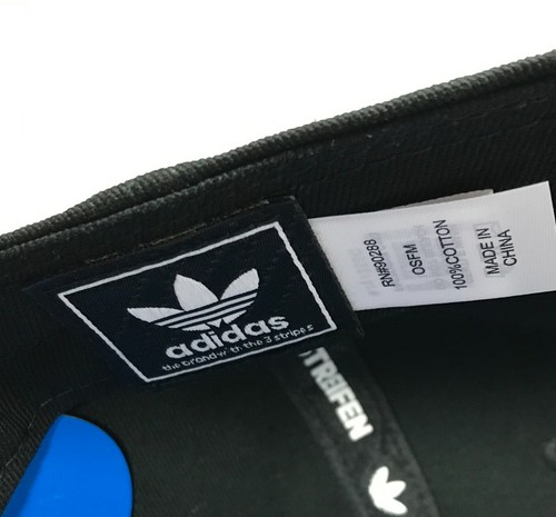 ADIDAS TREFOIL SOMBRERO blanco y negro LOGOTIPO GRANDE bajo perfil papá gorra ADULTO hombre/mujer - Imagen 5 de 6