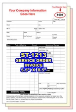 JOB SERVICE WORK ORDER / REPAIR INVOICE  2 or 3 Part Carbonless