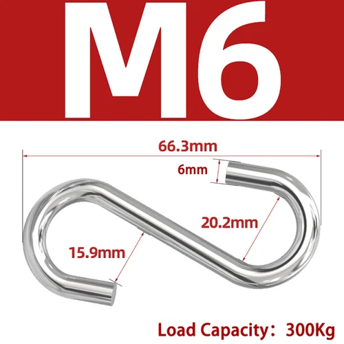 M2-M10 304 Edelstahl S Haken Küche Garten Pfanne Utensilien Aufhänger Aufhängen - Picture 11 of 13