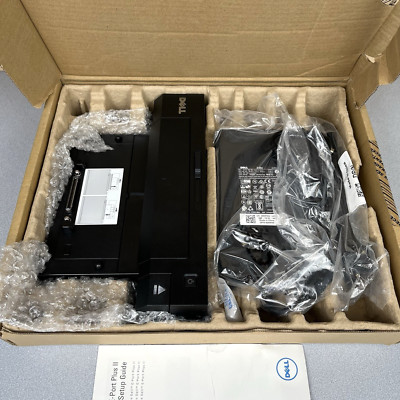 Dell PR02X E-Port Plus Dock Replicator Station with Power Adapter