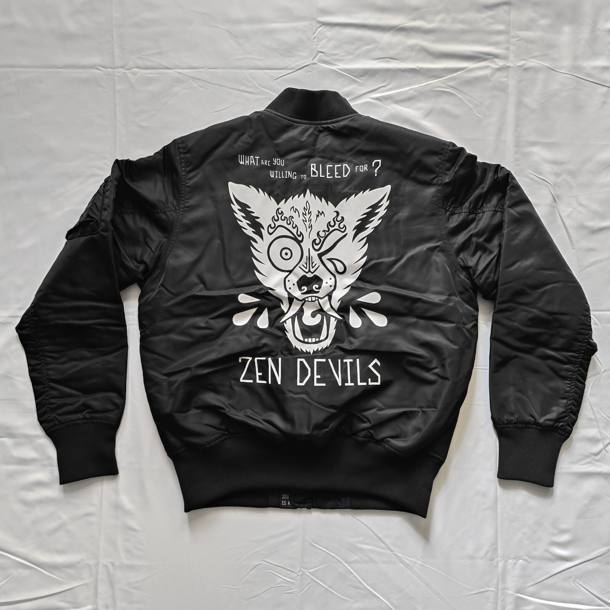 Zen Devils Wolf Reversible Bomber Jacket Skull Black MA1