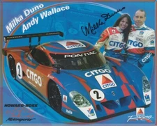 2005 Milka Duno signed Howard-Boss Motorsports Pontiac DP Grand Am postcard