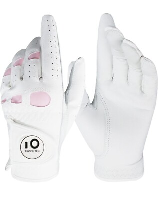 Finger Ten Women s Leather Golf Glove 1 Pack Medium Size (Left Side)