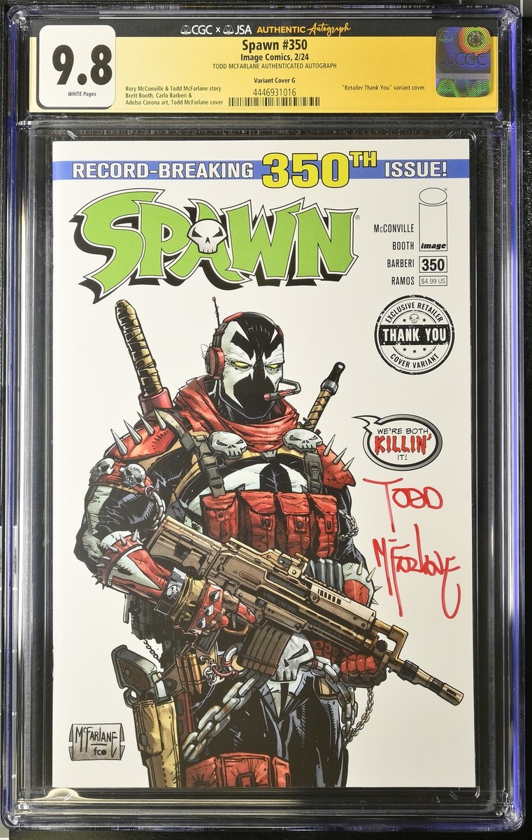Spawn #350 Thank You Variant graded CGC 9.8 Signed by Todd