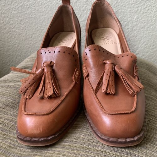 Vince Camuto Caiana Congac brauner Halbschuh Größe 7,5M Absätze Oxford Quasten - Bild 3 von 12