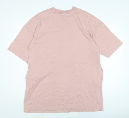 Topshop Womens Pink Cotton Basic T-Shirt Size M Crew Neck - Picture 2 of 10