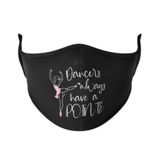 New Black  Pink DANCERS ALWAYS HAVE A POINTE BALLET DANCE MASK Adult S/M
