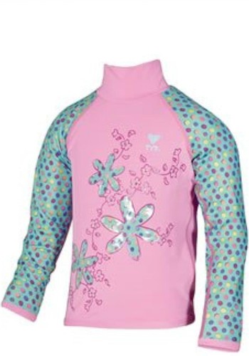 TYR Swimwear Girls 4T Pink Candy Dots Shirt Long Sleeve Rash Guard Top Toddler - Picture 3 of 10