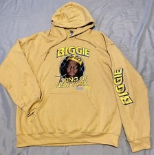Mens Notorious BIG Biggie Smalls Rapper Hoodie King Of New York Size Large NWOT