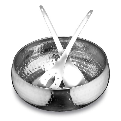 Stainless Steel Mixing Bowl for Fruits/Salad/Snack With 2 Serving Spoon (3500ML)