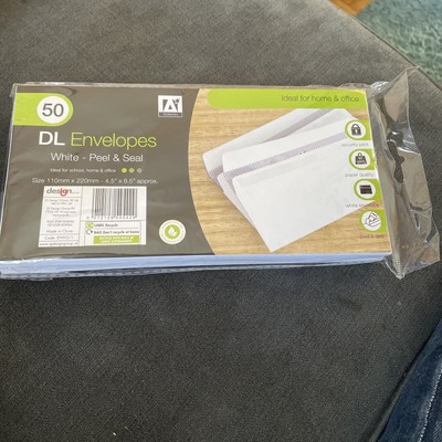 50 Manilla Peel & Seal DL Envelopes Post Mail Office Supplies  