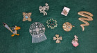 Lot Of 10 Vintage To Modern Brooches Variety Of Designs