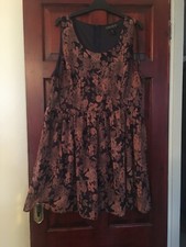 Forever 21 Plus Size Navy Print Empire Line Dress- 1X