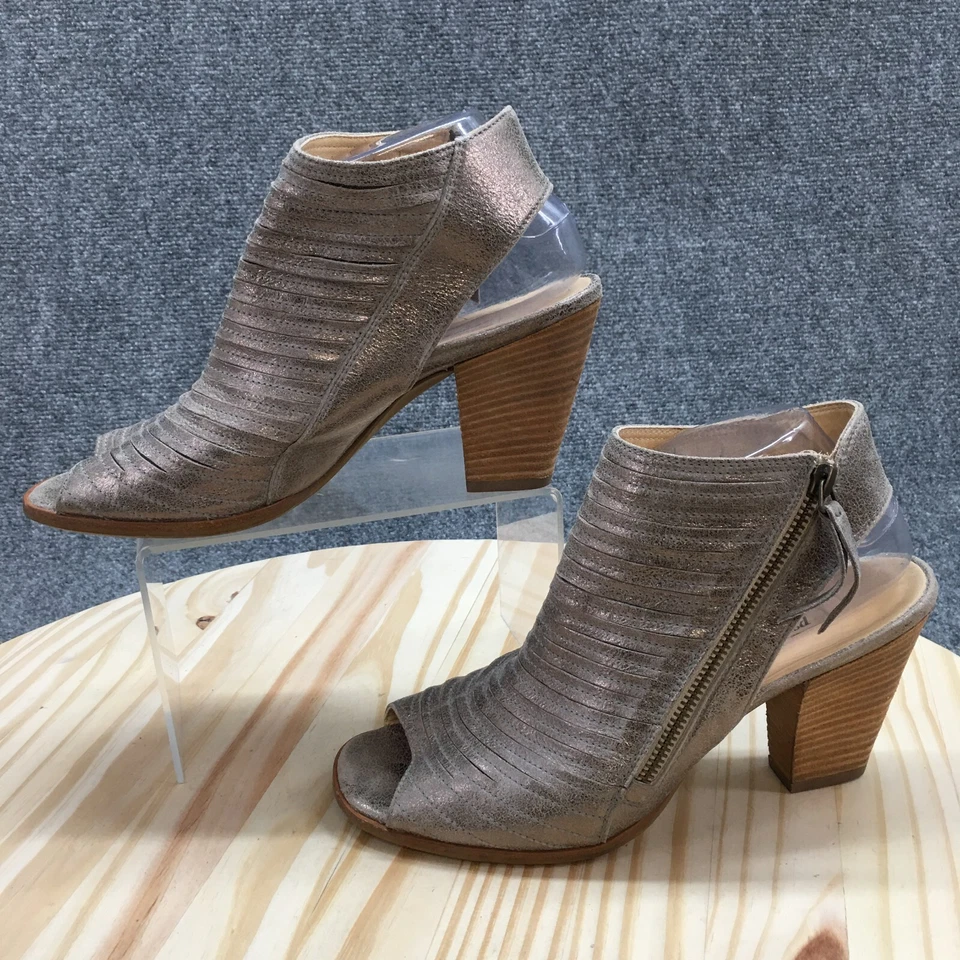 Paul Green Botas Mujer UK7 Informales Cremallera Punta abierta Botín Gris Tacones Foto 2 de 4