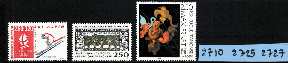 lot timbres france neuf** année 1991 : 2710 2725 2727 - Photo 1/1