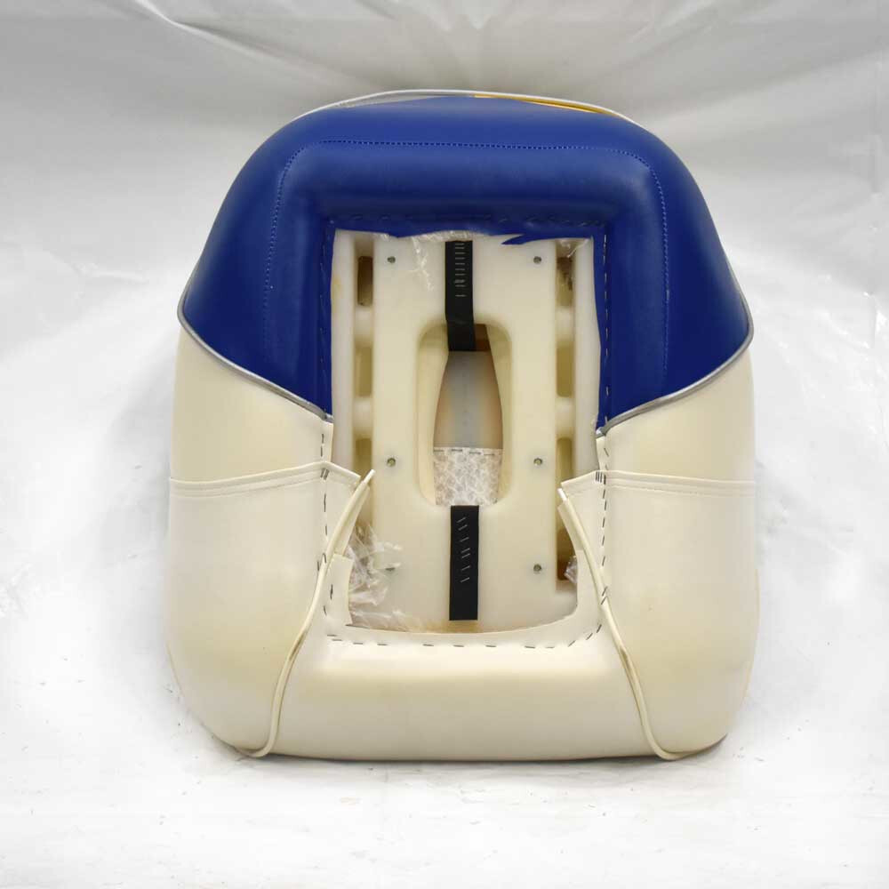 Captains Helm Boat Seat Off White Blue Yellow Accent