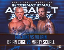 Brian Cage & Marty Scurll Signed 11x14 Photo BAS COA AEW New Japan Pro Wrestling