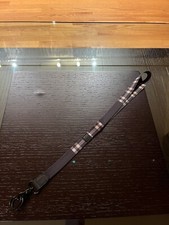 Neck Lanyard For Keys, New, Black With Pink tweed Pattern