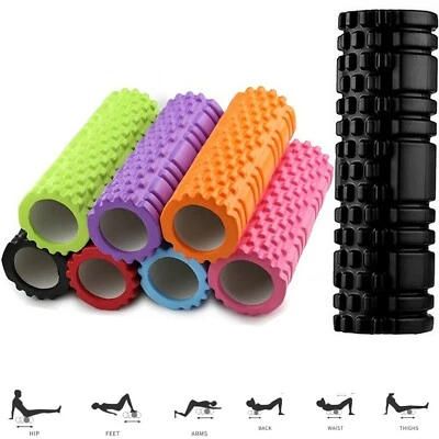 CRAZYBUNDLES Foam Fitness Roller Deep Tissue Massage Grid Muscle Trigger Point Muscles Gym UK