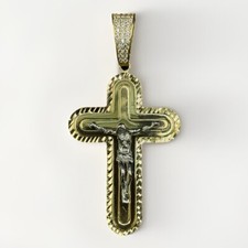 14 Kt Solid Gold Pendant Cross With 2.1 In. Tall 1in Wide