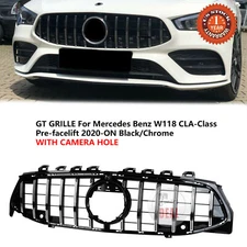 Glossy Black GT R Front Grille Fits For CLA W118 C118 CLA35 2020-23