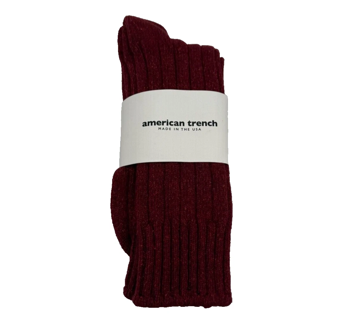American Trench Wool Silk Boot Socks Rust Red Brown NEW