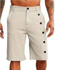 Mens Linen Shorts Sport Workout Jogging Quick Dry Running Short Pants