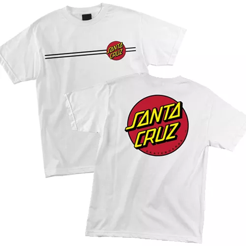 Santa Cruz Classic Dot T Shirt Tee Skateboard White New Multiple