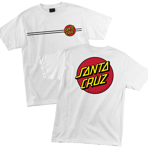 Santa Cruz Classic Dot T Shirt Tee Skateboard White New Multiple Size M L XL XXL - 第 1/3 張圖片