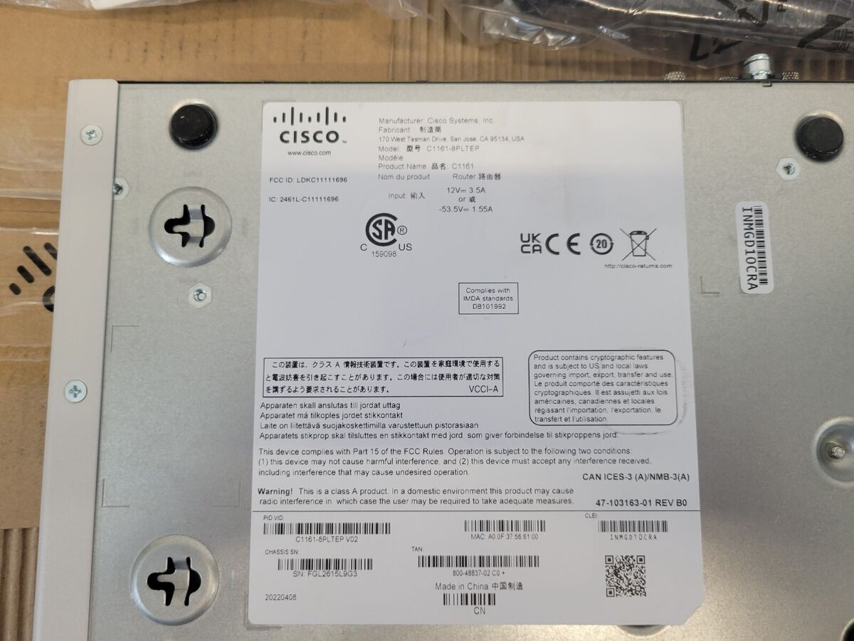 New Cisco C1161-8PLTEP ISR 1100 8 Port Dual GE SFP Higher New Cisco C1161-8PLTEP ISR 1100 8 Port Dual GE SFP Higher