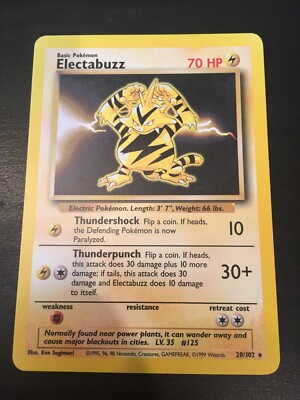 Electabuzz - Base Set 20/102 (Rare) Pokemon Card | eBay