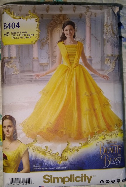 NEW UNCUT Disney Princess Belle Costume Beauty Beast Sewing Simplicity ...